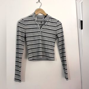 ME to WE Long Sleeved Cropped Zip Top